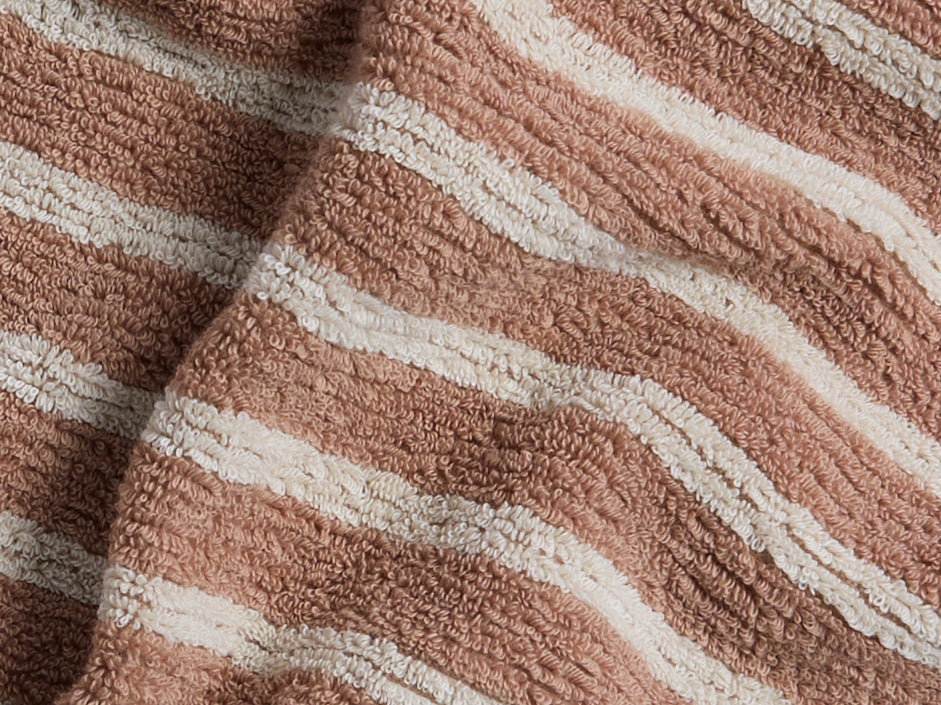 2+2 Organic Resort Stripe Bath Bundle -  Adobe with Butter