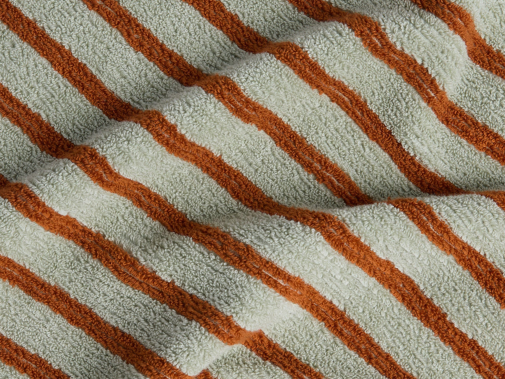 2+2 Organic Resort Stripe Bath Bundle -  Sage with Russet