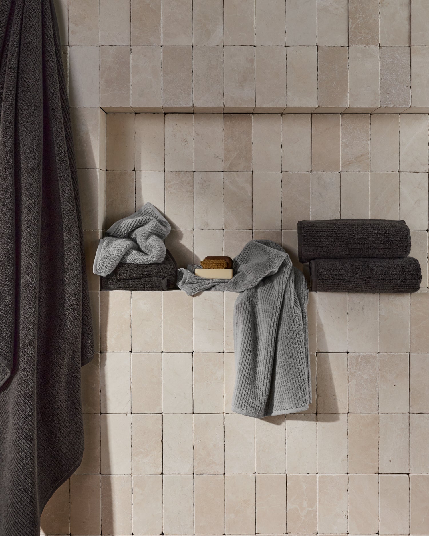 2+2 Soft Rib Bath Bundle - Pebble